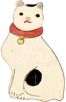 画像：鈴の首を付けた猫