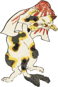 画像：手ぬぐいを被る猫又