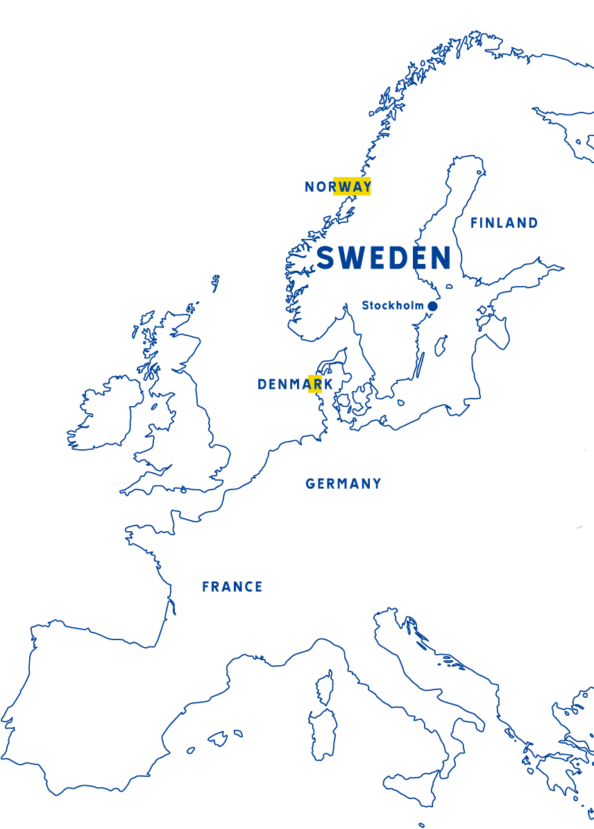 画像：スウェーデンの位置