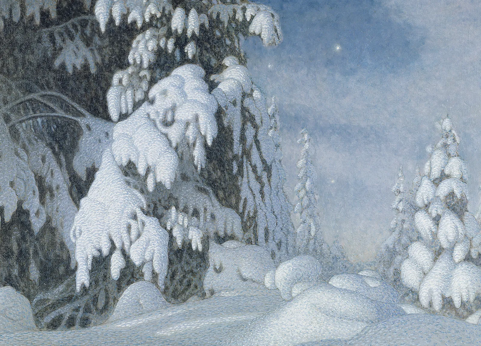 画像：グスタヴ・フィエースタード 《冬の月明かり》