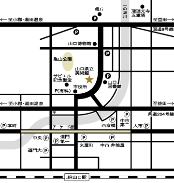 山口県立美術館周辺地図